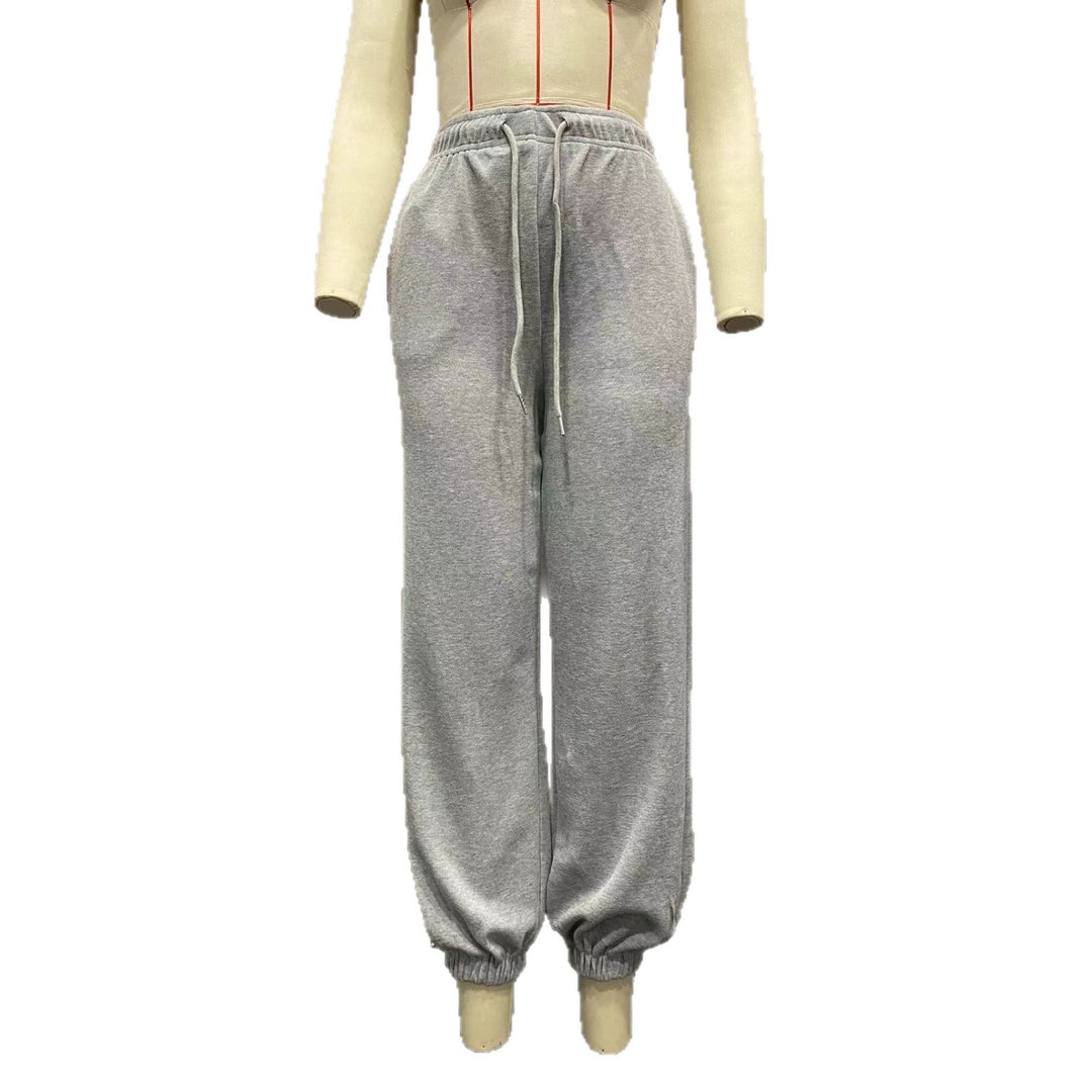 Ladies nan Cozy Sweat Palazzo Pants with high comfort waistband, integrated drawstring and gathered ankle cuffs Mune Fashion