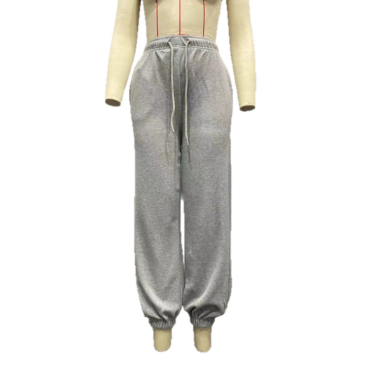 Ladies nan Cozy Sweat Palazzo Pants with high comfort waistband, integrated drawstring and gathered ankle cuffs Mune Fashion
