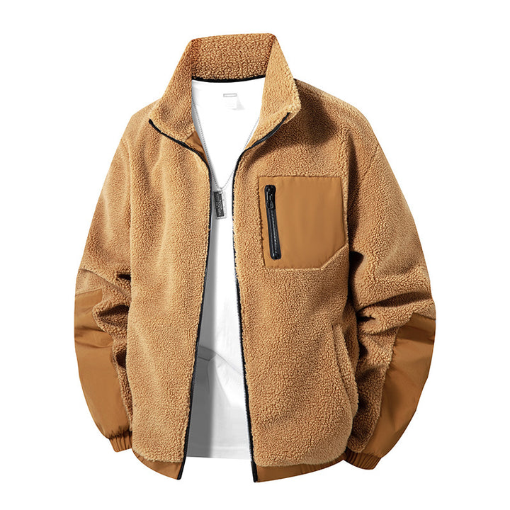 Men's Cozy Fleece Jacket with High Collar Mune Fashion