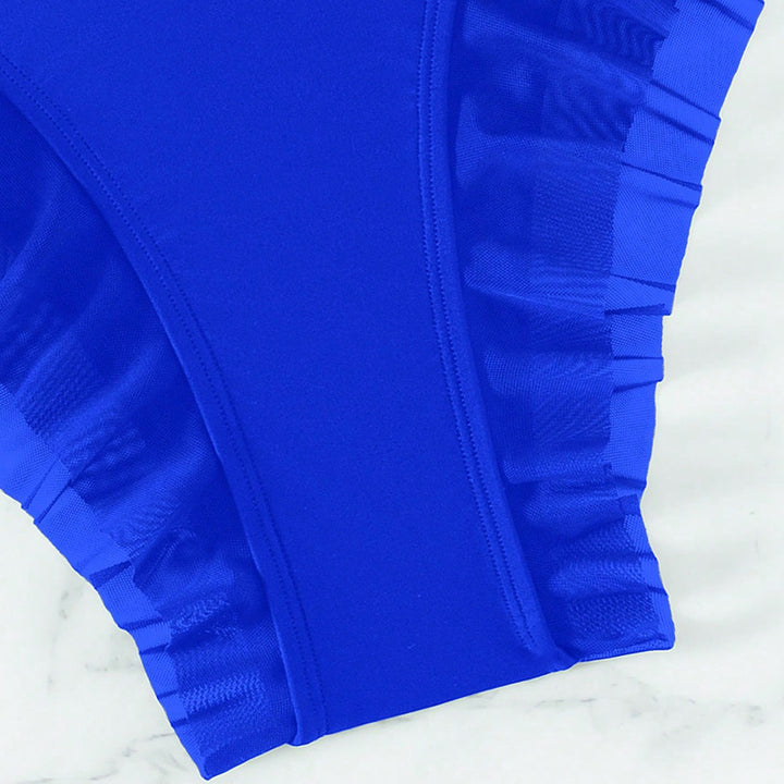Women's High-Waisted Swim Shorts with Ruffle Details Mune Fashion