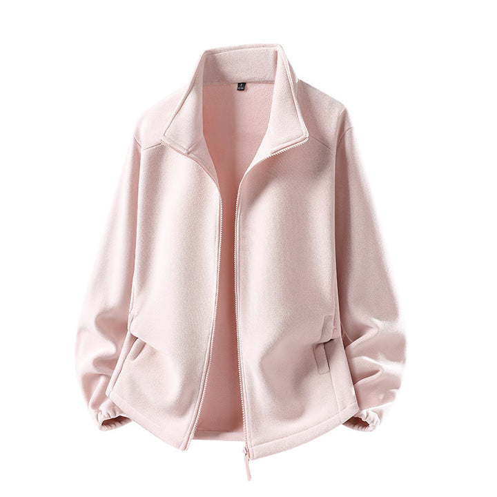 Women's fleece jacket with stand-up collar, full-length zipper, and thermal insulation Mune Fashion