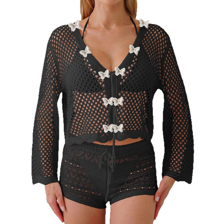 Women's airy beach cover-up with floral crochet pattern Mune Fashion