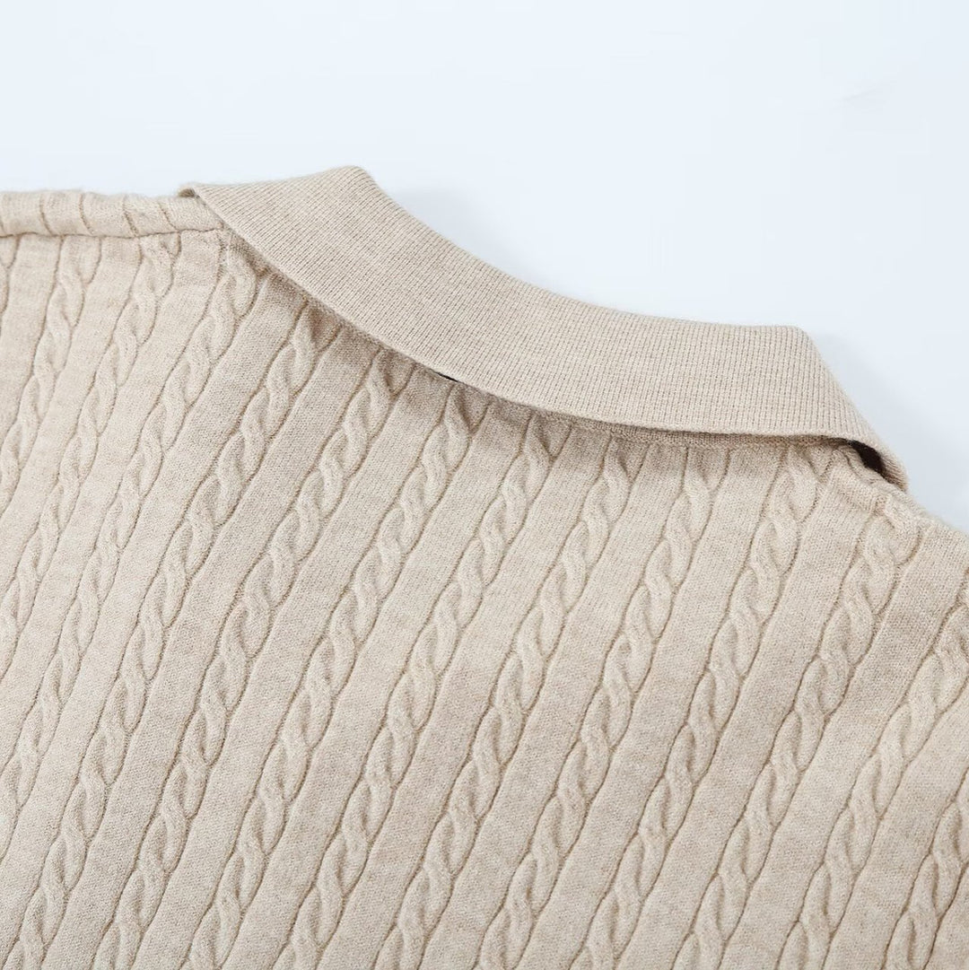 Women's knit sweater with turtleneck and decorative tie Mune Fashion