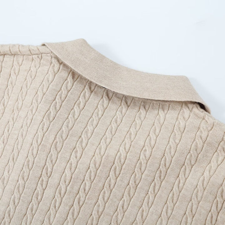 Women's knit sweater with turtleneck and decorative tie Mune Fashion