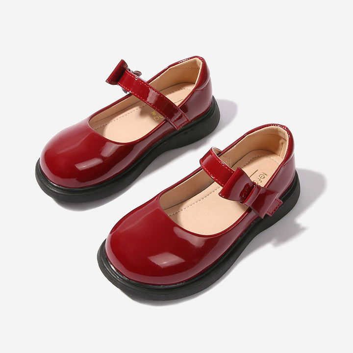 Girls Mary Jane ballerinas with decorative bow accent Mune Fashion