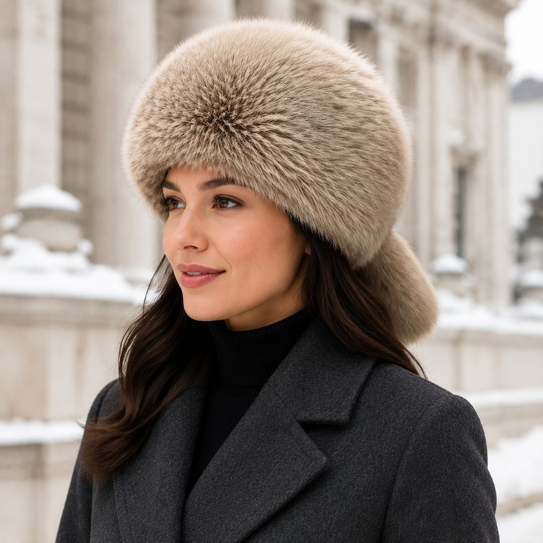 Ladies Luxurious Faux Fur Ushanka with Ear Flaps and Soft Lining Mune Fashion