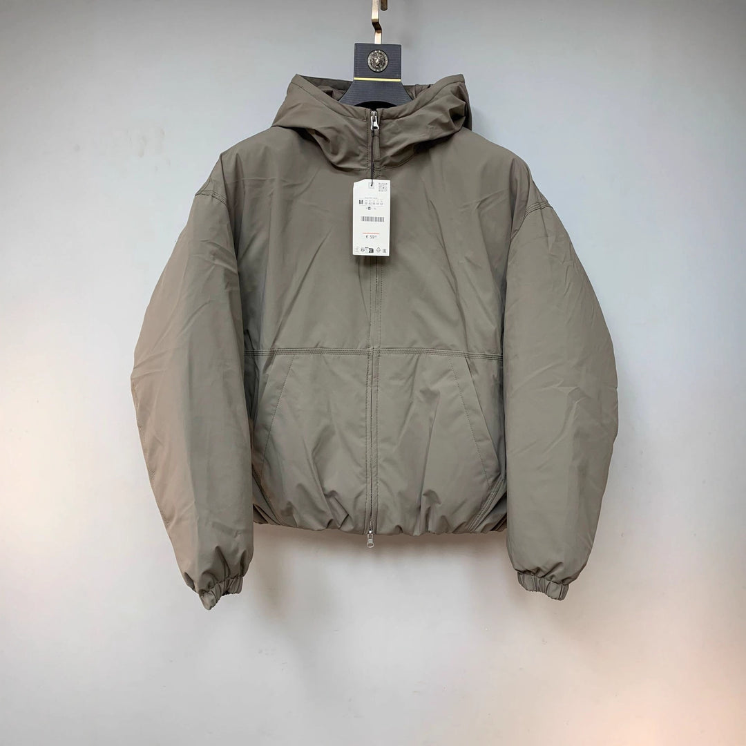 Men's Boxy Short Jacket with Hood, Elastic Hem and Concealed Zipper Mune Fashion