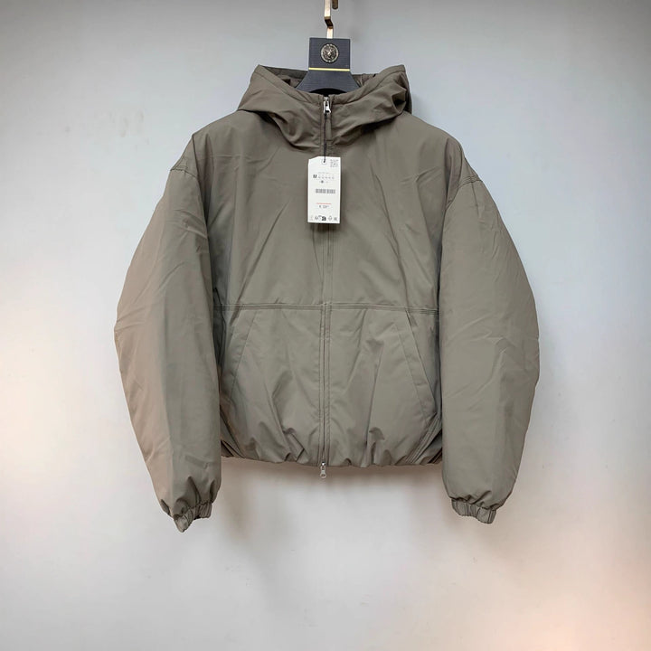 Men's Boxy Short Jacket with Hood, Elastic Hem and Concealed Zipper Mune Fashion