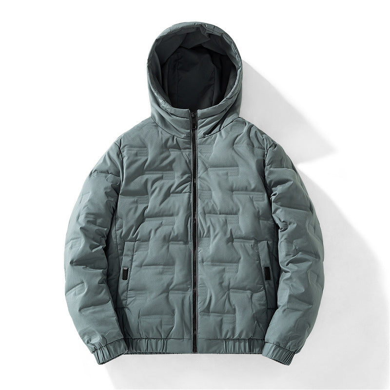Men's padded parka with embossed square pattern and elastic cuffs Mune Fashion