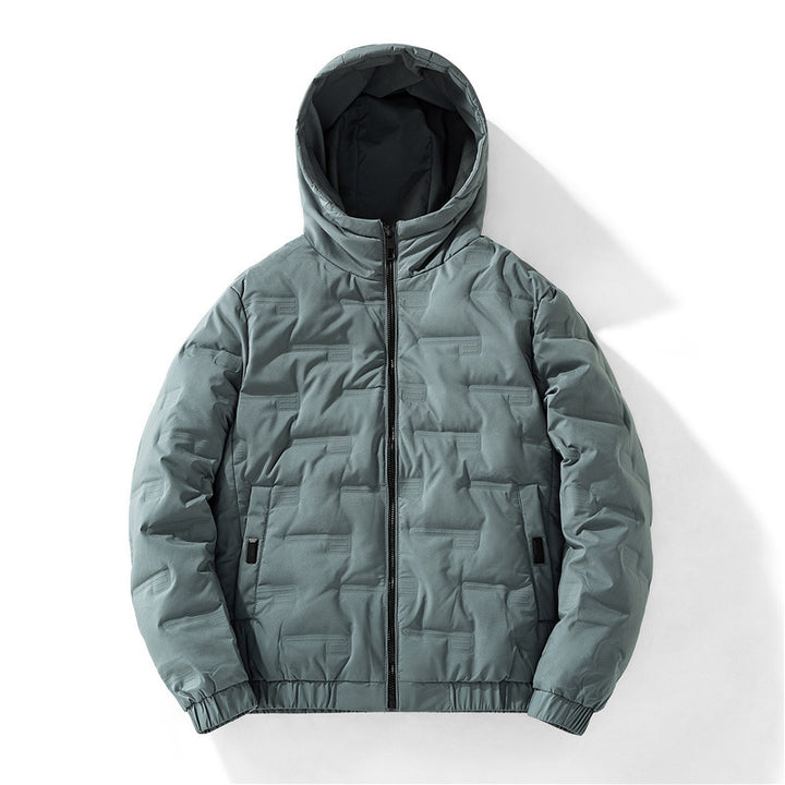 Men's padded parka with embossed square pattern and elastic cuffs Mune Fashion