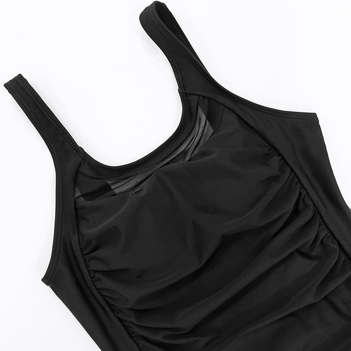 Ladies Bathing Dress with Elegant Mesh Insert Mune Fashion