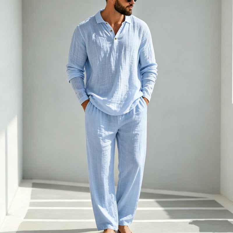 Men's Casual Linen Pajama Mune Fashion