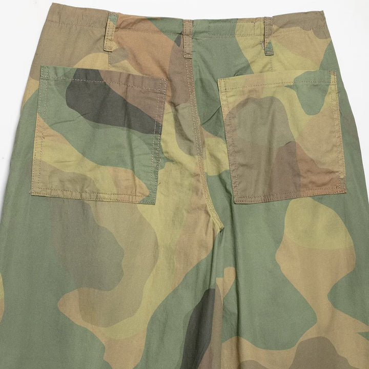 Women's Loose-Fitting Cargo Pants in Camouflage Pattern with Drawstring Waist and Ankle Ties Mune Fashion