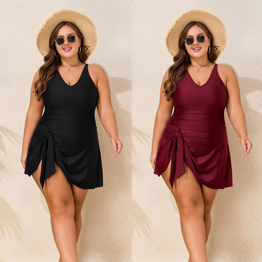 Women's Flowing Swimsuit with Wrap Look Mune Fashion