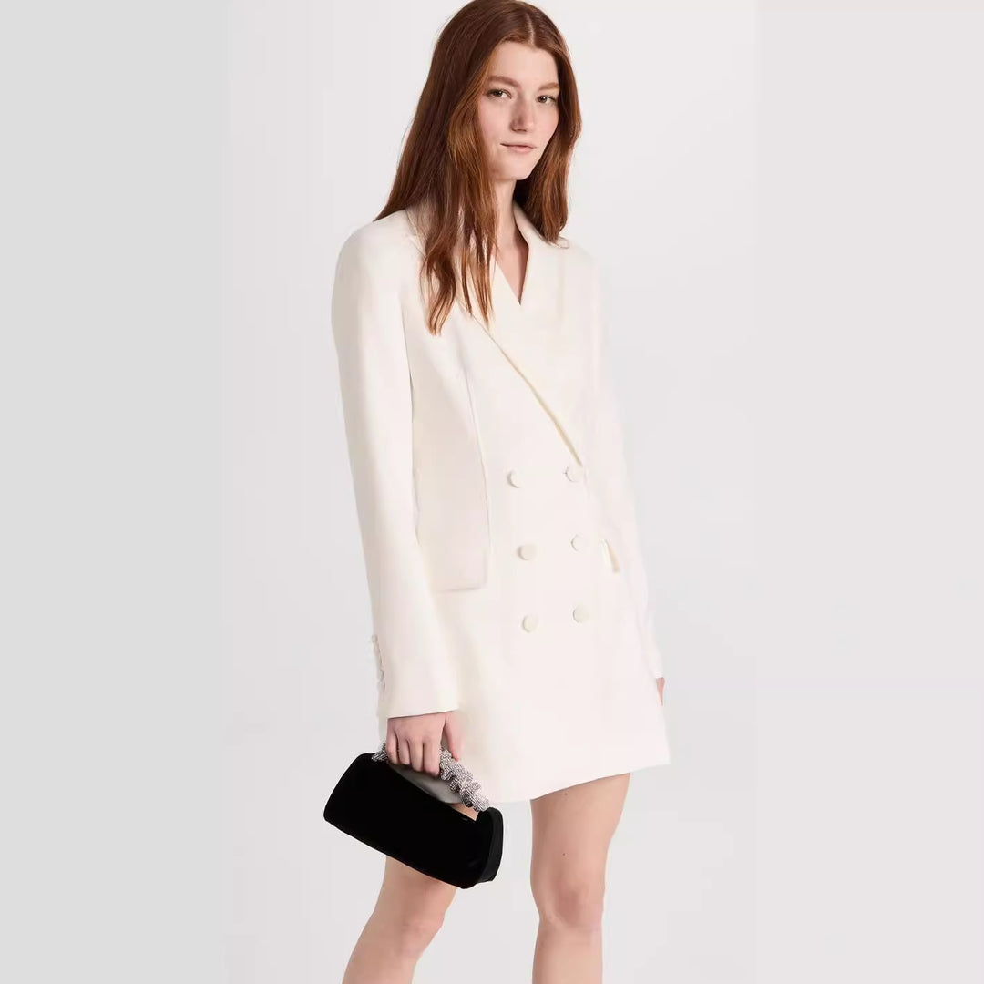 Women's Short Blazer Dress in Double-Breasted with Tailored Fit Mune Fashion