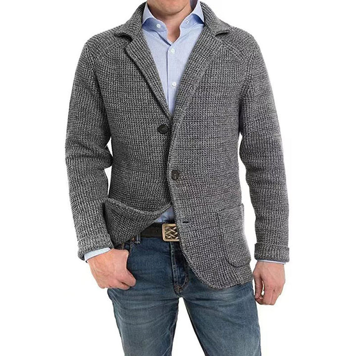 Men's structured knit blazer with patch pockets Mune Fashion