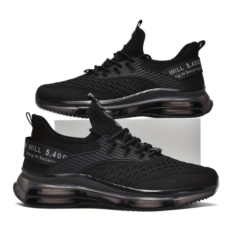 Ladies Air Cushion Sneakers with Transparent Air Sole and Knitted Upper Mune Fashion