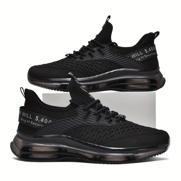 Ladies Air Cushion Sneakers with Transparent Air Sole and Knitted Upper Mune Fashion