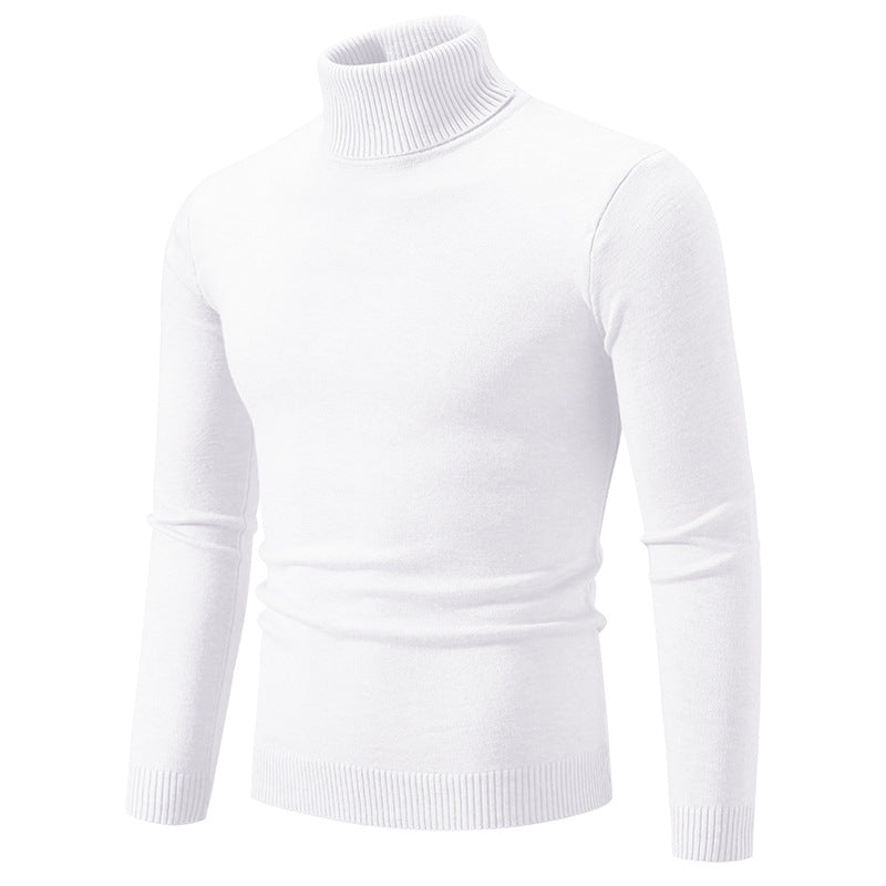 Men's Slim-Fit Turtleneck Sweater made of fine knit with ribbed stand collar and elastic waistband Mune Fashion