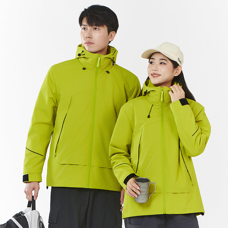 Women's Lightweight Wind and Water Repellent Softshell Trekking Jacket with Adjustable Hood Mune Fashion