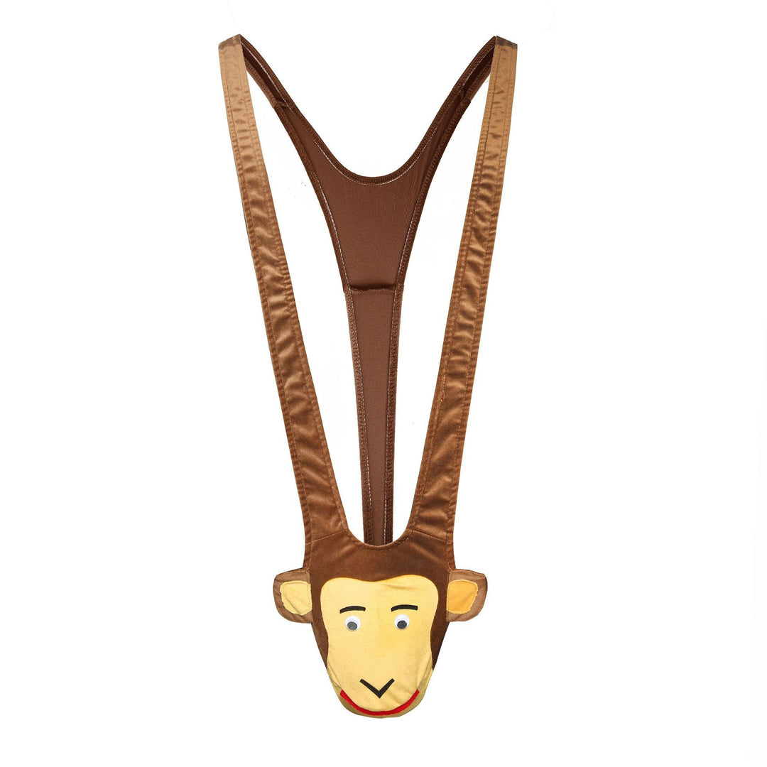 Men's Novelty Plush Reindeer Thong with Antler Pouch
