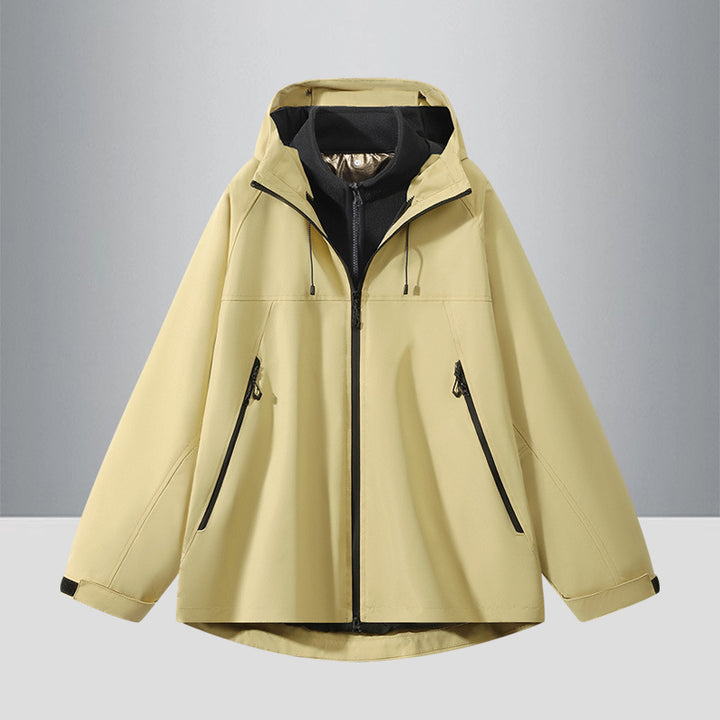 Men's Two-Tone Softshell Hybrid Jacket with Hood, Extended Back and Water-Resistant Zippers Mune Fashion