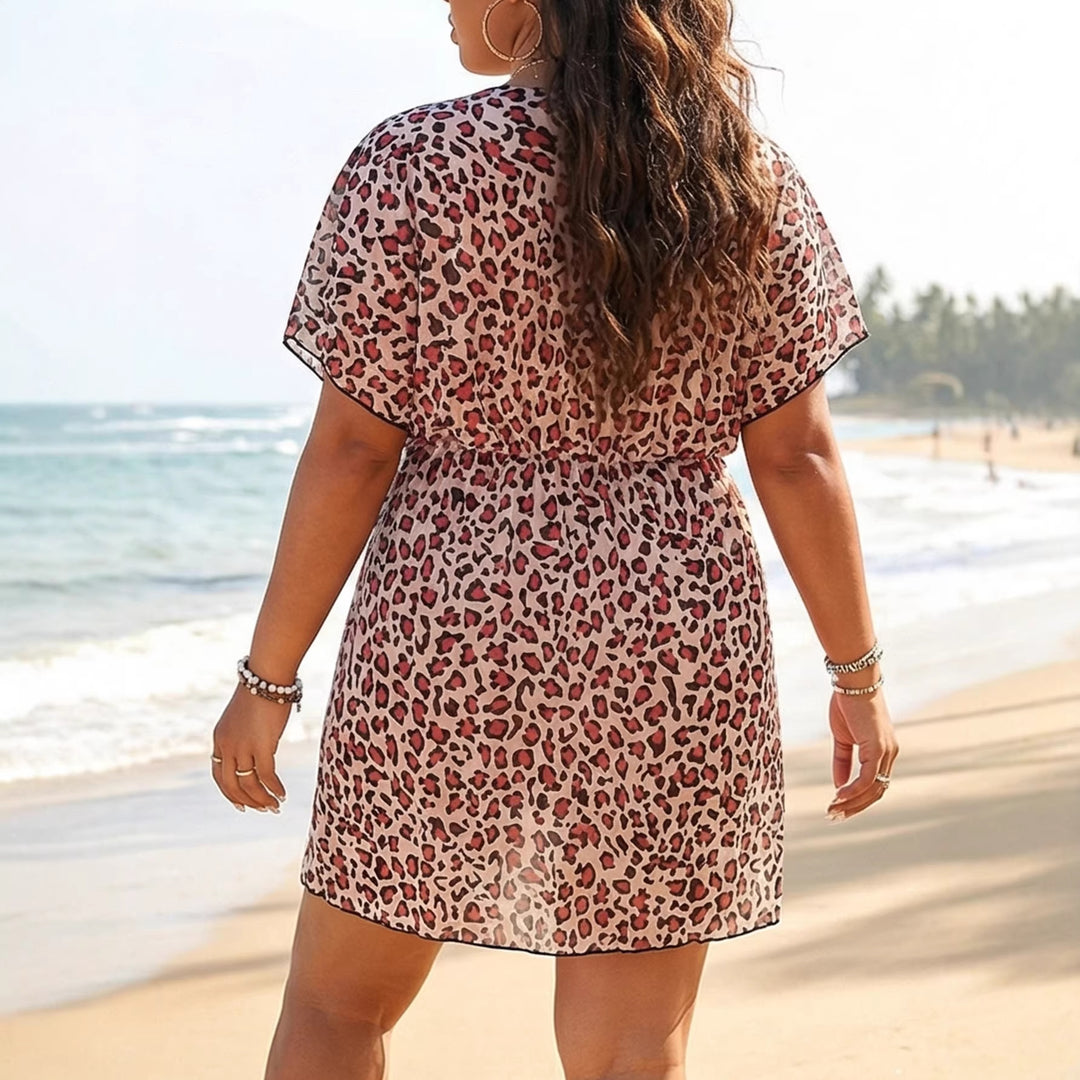 Women's airy beach cover-up with floral animal print Mune Fashion