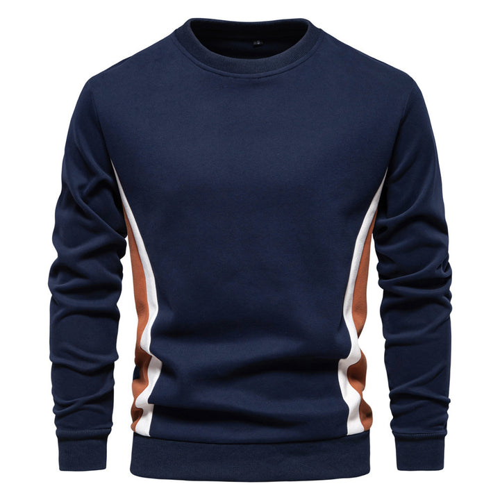 Men's round neck sweatshirt made of cotton blend with contrasting side piping and slim silhouette Mune Fashion