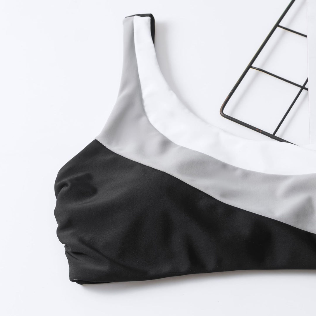 Women's Crop Bikini with Asymmetric Design and High Waist Mune Fashion