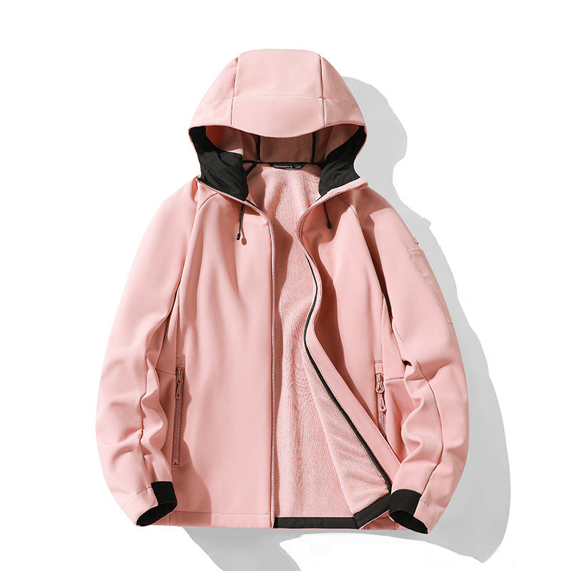 Women's softshell jacket with hood and fleece lining, windproof water-repellent Mune Fashion