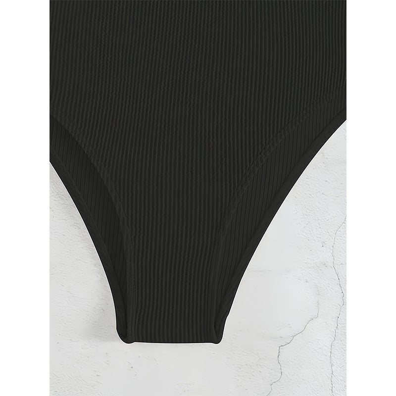 Women Elegant V-Neck Swimsuit with Wood Ring Detail Mune Fashion