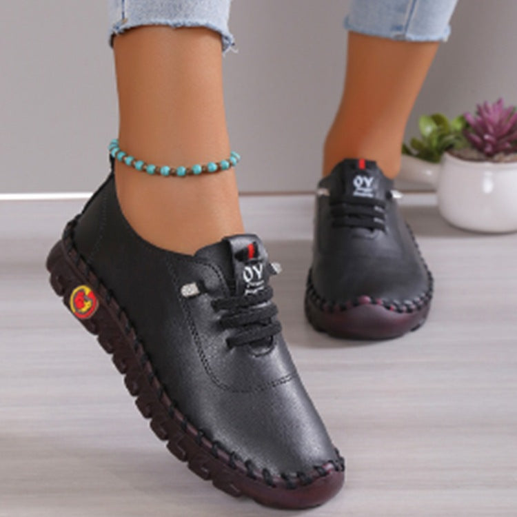 Women's lightweight, soft slip-on with hand-stitched rubber sole and elastic lacing Mune Fashion