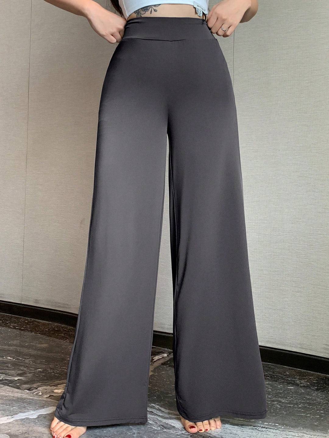 Women's Palazzo Pants with High Waist and Wide Leg Mune Fashion