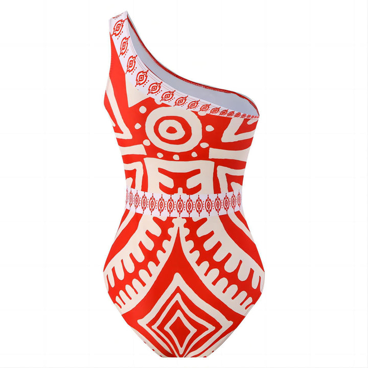 Women's one-piece swimsuit with asymmetrical cut and elegant palazzo pants Mune Fashion