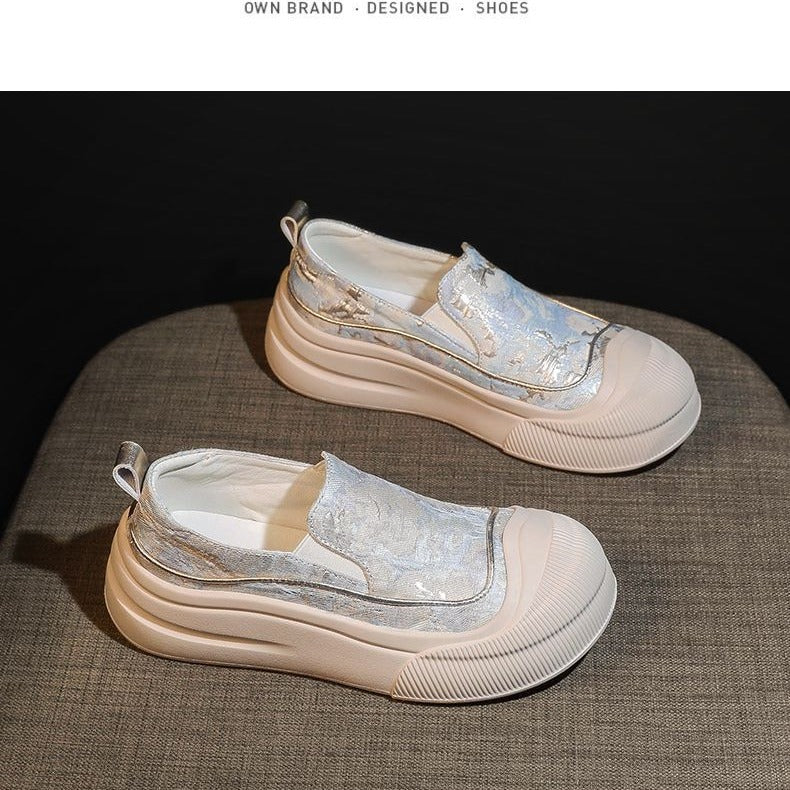 Ladies Slip-On Sneakers with elastic upper material and cushioned sole Mune Fashion
