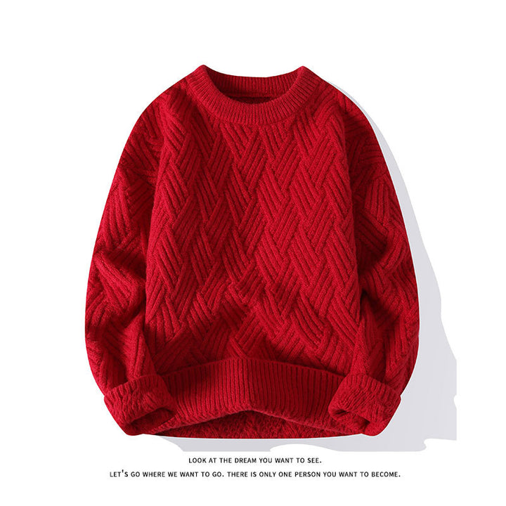 Women’s chunky knit oversized sweater with cable pattern and elastic ribbed hem Mune Fashion