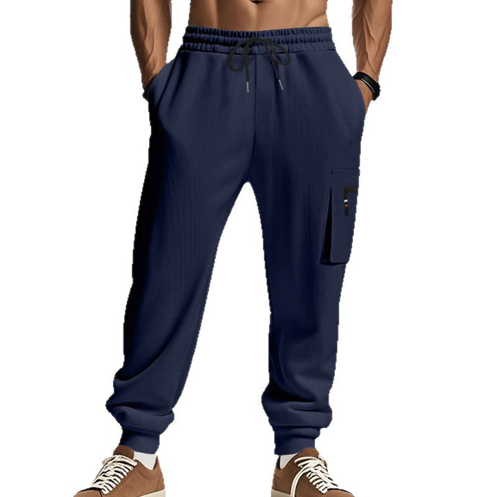 Men's cargo jogging pants with zip cargo pocket, elastic waistband, and ribbed hem Mune Fashion