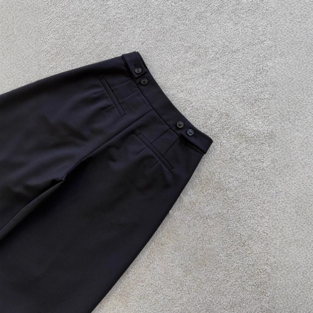 Women Elegant Wide Fabric Pants with Pleats Mune Fashion