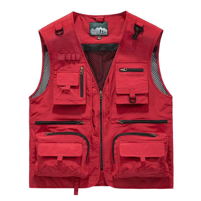 Men's nan multifunctional outdoor tactical vest with numerous pockets and mesh trim Mune Fashion