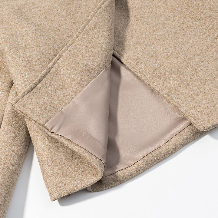 Women Short-Cut Wool Boxy Jacket with Asymmetrical Button Placket Mune Fashion