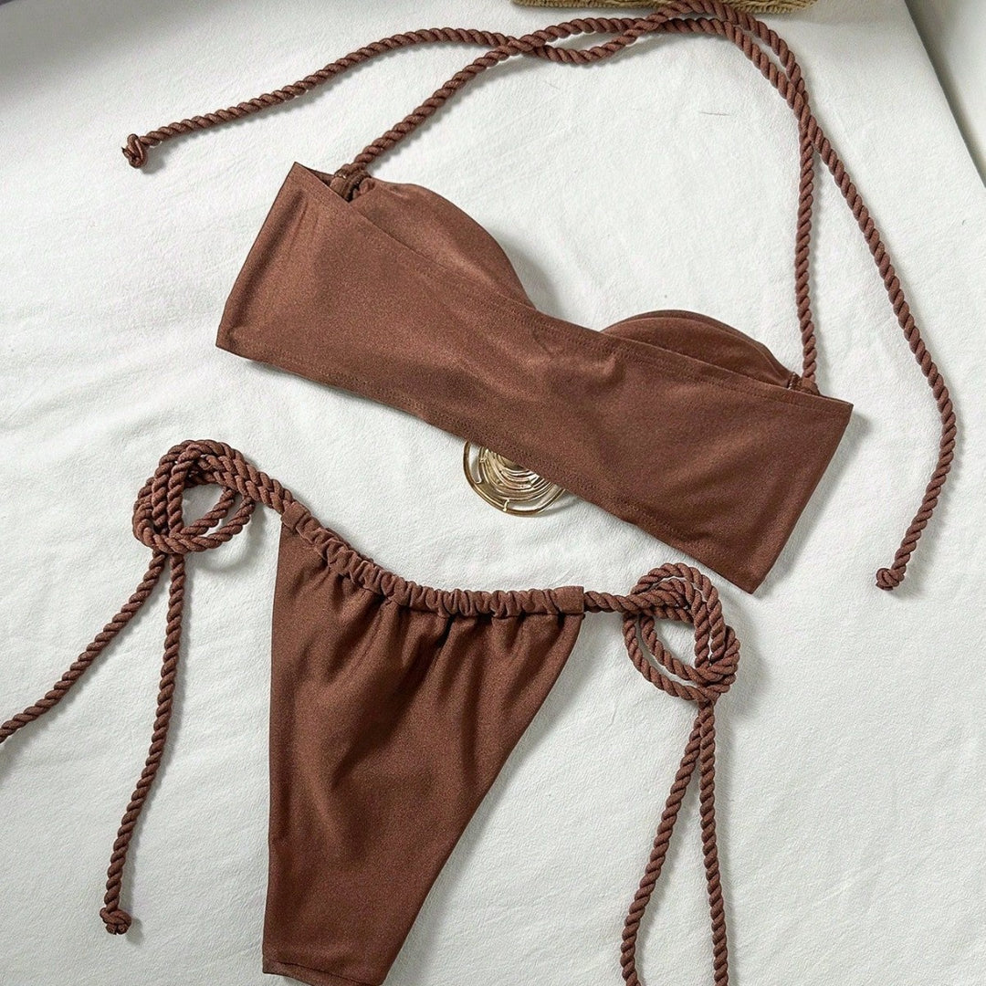 Women's bandeau bikini with sophisticated knot accents Mune Fashion