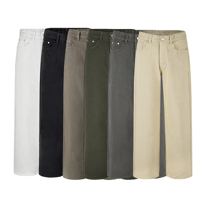 Men's loose-fitting cotton denim jeans with straight leg and clean minimal design Mune Fashion