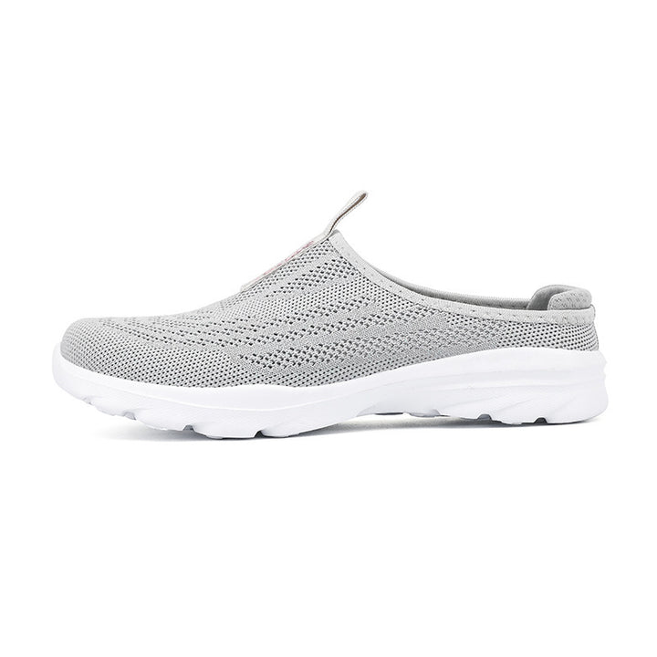 Ladies knitted mule sneakers with open heel collar, elastic entry and padded sole Mune Fashion