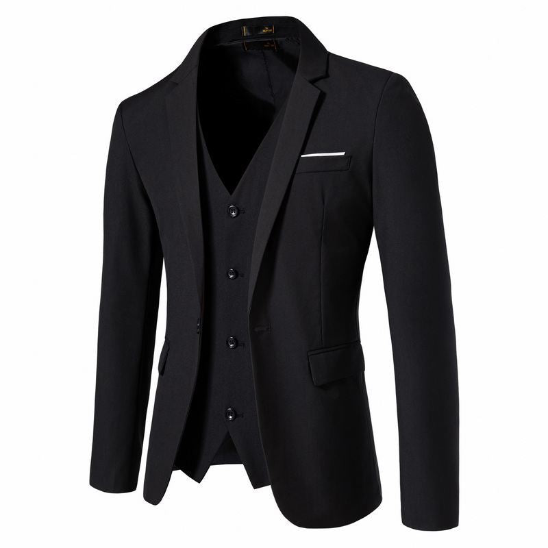 Men's Tailored Jacket with Matching Vest and Slim Business Silhouette Mune Fashion