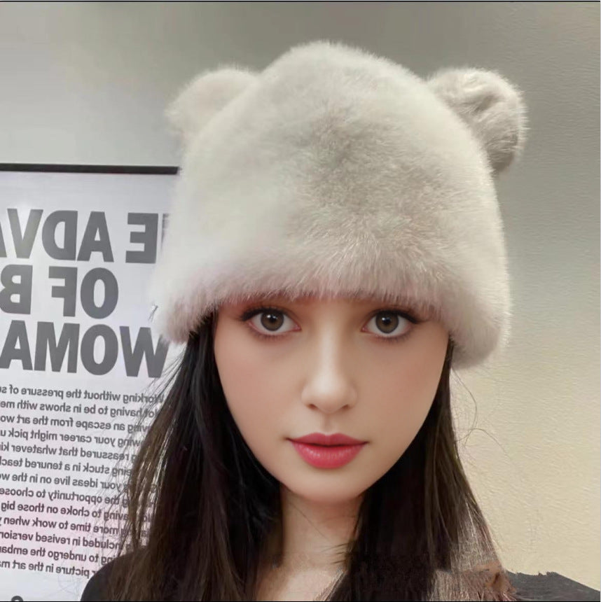 Ladies Cozy Hat with Bear Ears made of high-quality Faux Fur Mune Fashion