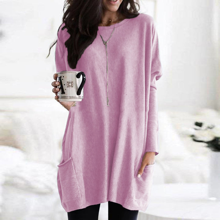 Women's oversized long shirt with contrast block and patch pockets Mune Fashion