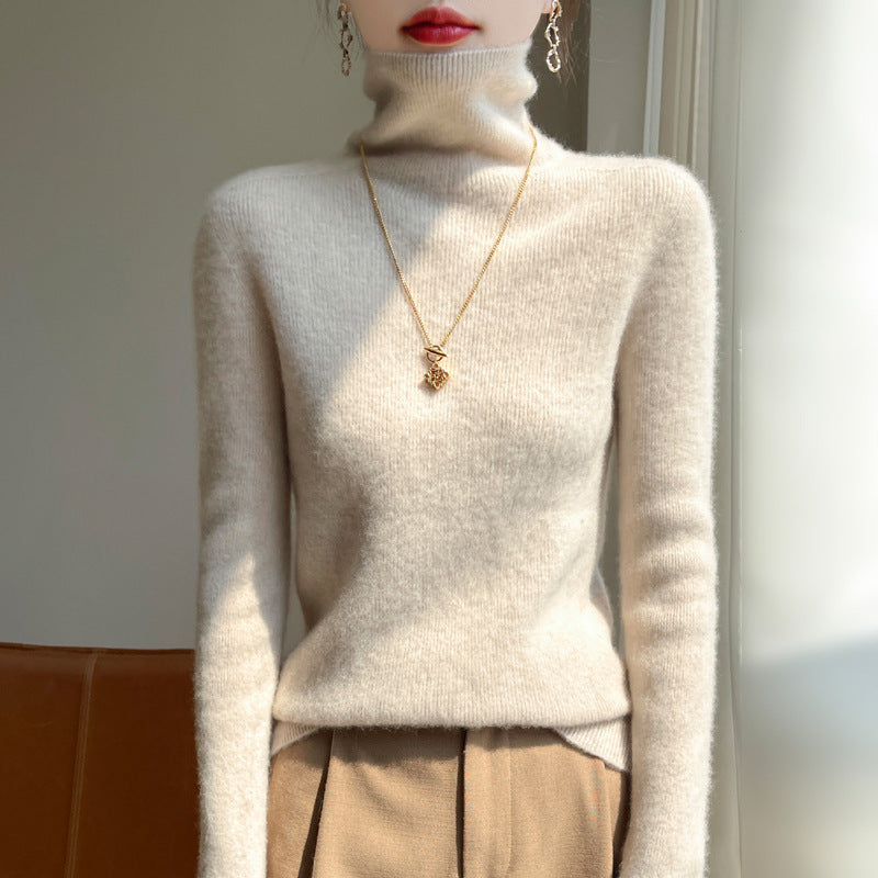 Ladies Slim-Fit Turtleneck Sweater made of soft Angora mix Mune Fashion