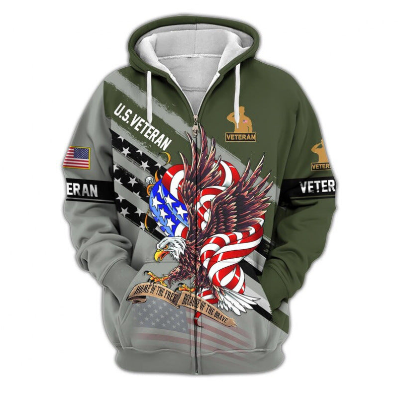 Men's hoodie with American veteran motif Mune Fashion