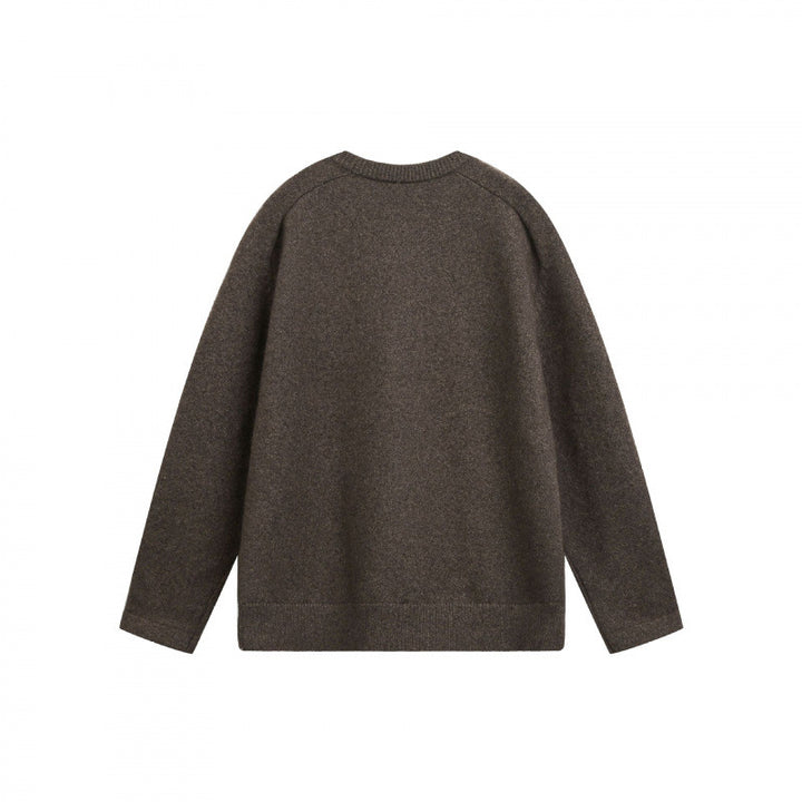Unisex fine knit Henley pullover with raglan sleeves and half placket Mune Fashion
