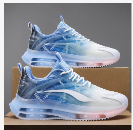 Unisex lightweight air cushion sneakers with transparent gradient upper material and visible air chamber Mune Fashion